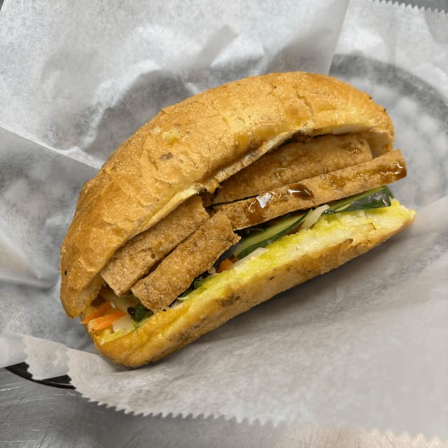 Fried Tofu Sandwich.