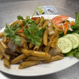 Shaking Beef with Penny Pasta