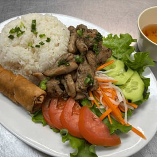 Grilled Chicken & Egg Roll Plate